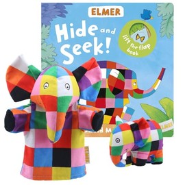Books and Puppets: Elmer Hide and Seek! Including Finger Puppet & My First Puppet