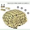 WEICHENGXIN Gold 525 X-Ring Chain 122 Links Motorcycle Chain with