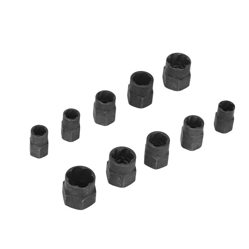 10Pcs Nut Remover Set Stripped Lug Bolt Broken Screw Extractor