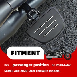 FATECIM Mini Floorboards Rear Passenger Foot Pegs Pedals Rests Footpegs for Harley 18-later Softail Slim Low Rider S Breakout Street Bob Fat Boy Sport Glide Fat Bob Deluxe 20-later LiveWire (Black)