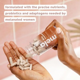 Mela Daily Essentials Multivitamin for Melanated Women - High-Dose Vitamin D3 and B12, Probiotics, Lion's Mane, Ceylon Cinnamon - Vegan, Gluten Free, Non-GMO, 30 Day Supply (60 Capsules)