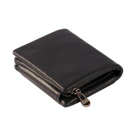 Fishsora Men's Wallet, Head Layer Cowhide Leather, RFID Anti-Theft Brush Function, Retro Fashion Coin Purse, Business Men's Wallet, Lightweight, Compact, Three Folding, Large Capacity, Soft Abrasion