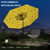 Tobeos 9FT Patio Umbrella with Solar Lights,Outdoor Market Umbrella with