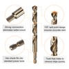 sourcing map 4pcs 1/4" Hex Shank Drill Bit 3/8" Gold