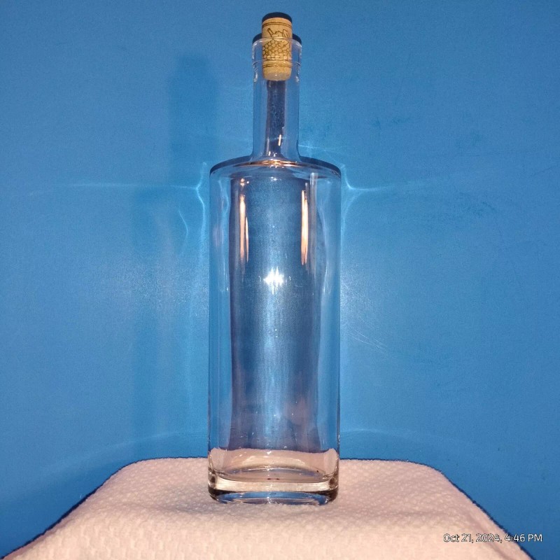 St. Louis New Liquor/ Spirits 750ml Clear Glass Bottle. Oval,