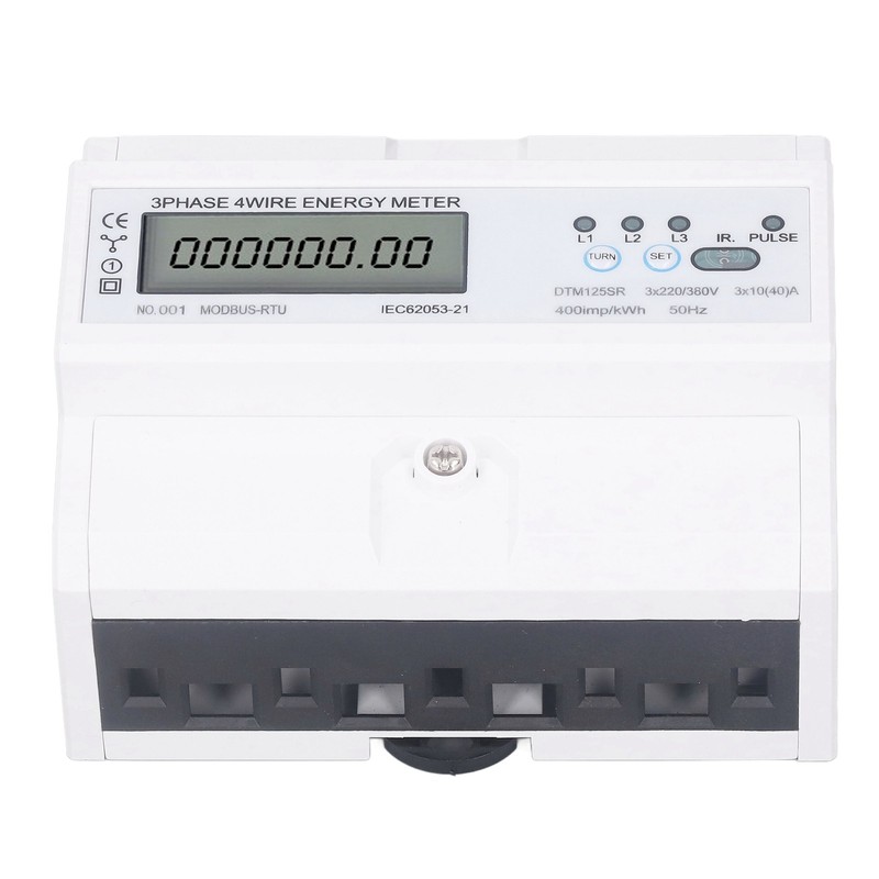 3 Phase 4 Wire Electronic Energy Meter 35mm DIN Rail