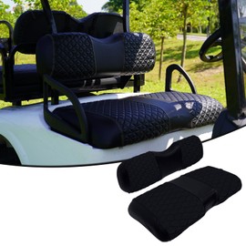 HANGKUNNEE EZGO RXV Seat Covers, EZGO Golf Cart Seat Covers for 2008+ EZGO RXV OEM Ordinary Seat, Marine Grade Vinyl Leather, Anti-Scratch/Anti-Fading/Easy to Install, Black/2 PCS