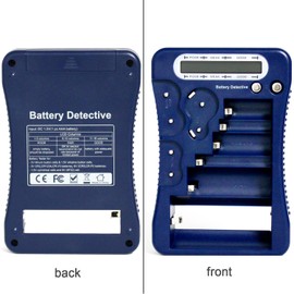 Battery Detective 12 Type Battery Tester with LCD Display, AAA Battery & Cloth, for Household Batteries AA AAA C D 9V CR2032 CR123A N/LR1 CR2 CR-V3 2CR5 CR-P2 1.5V/3V Button Cell Batteries (Blue)