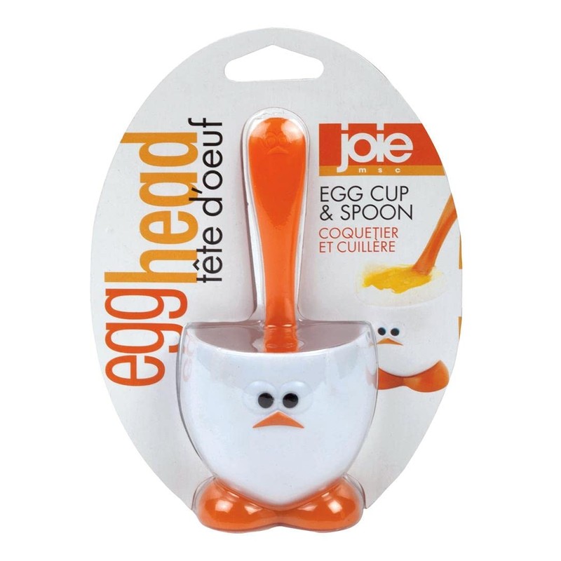 Joie - Portauovo con Cucchiaio Egg Head, Colore Bianco