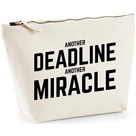 Hippowarehouse Another deadline another miracle printed make up cosmetic wash bag 18x19x9cm