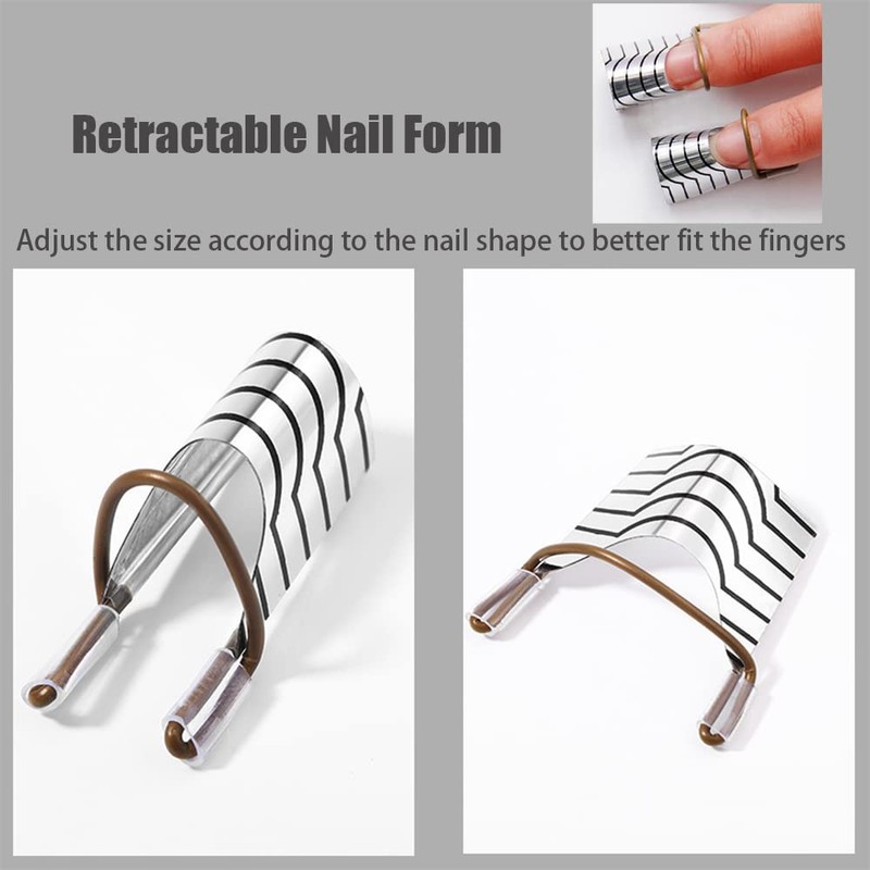 10 PCS Nail Forms Aluminum Nail Art Forms Tips Reusable