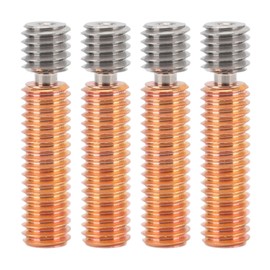 Pack of 4 All-Metal Heatbreak, Extruder Neck Tube Made of Copper Alloy with Transparent Threads, Professional 3D Printer Heatbreak (for MK8)