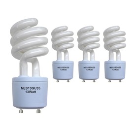 Dameiol MLS13GU35 Light Bulb,13W Spiral Bulb Replacement for Panasonic VQL5 Exhaust Fans,Tapered Design,GU35 Temp-4Pack