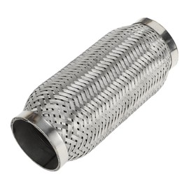 TUCKBOLD Car Exhaust Flex Pipe 2.83 Inch OD Flexible Braided Exhaust Tube | Universal Flexible Pipe Tubing Silver Tone 1 Pcs