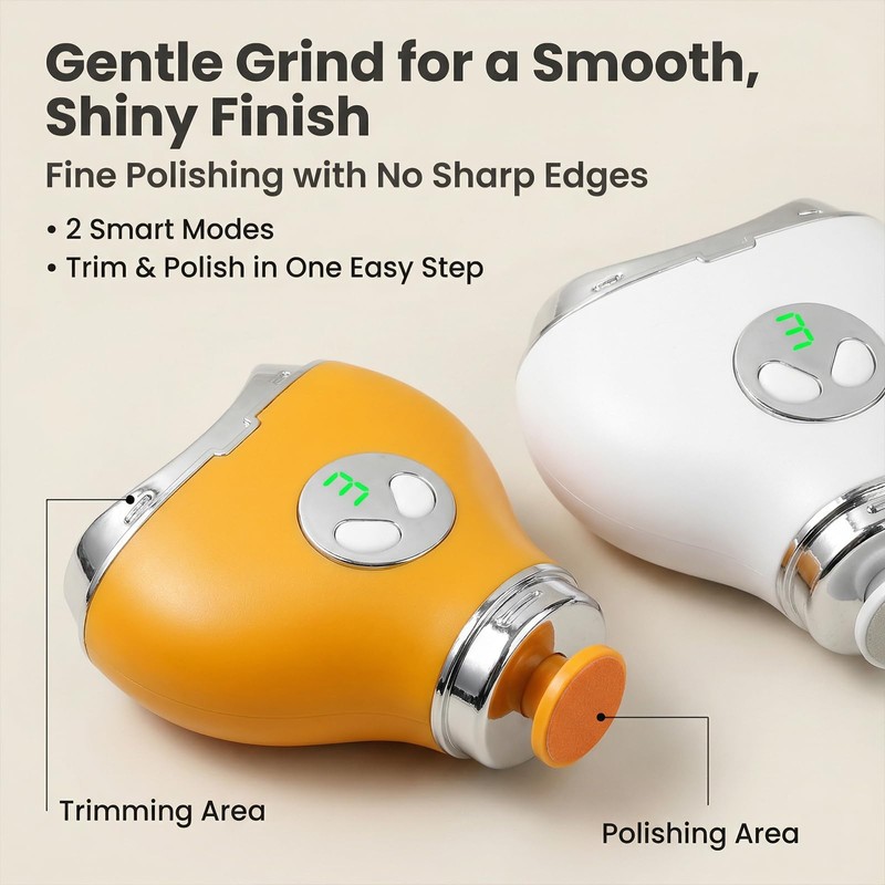 Electric Nail Clippers & Polisher - Safe Automatic 2-in-1 Fingernail