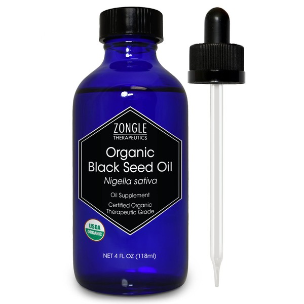 Zongle USDA Certified Organic Black Seed Oil, Unrefined Virgin, Cold Pressed, Nigella Sativa, 4 OZ
