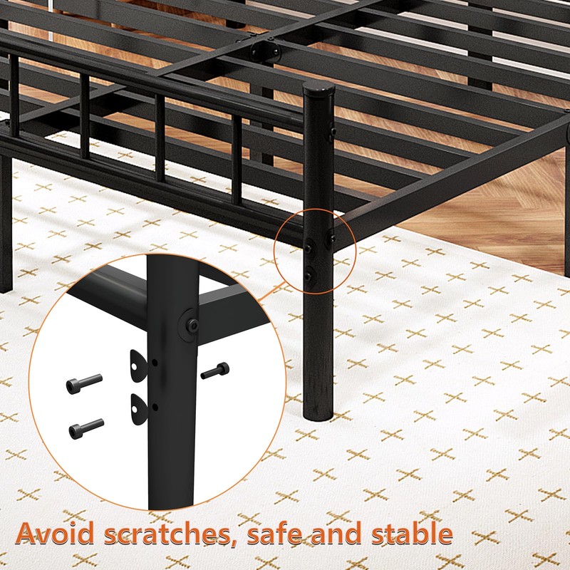 zizin Full Size Metal Bed Frame with Headboard & Footboard