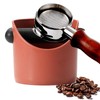 POPOYU Coffee Knock Box,Mini Espresso Knock Box,Red Coffee Grounds Container