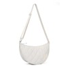 Quilted Crescent Crossbody Bag for Women – Lightweight Nylon Half