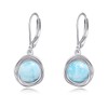 POPLYKE Larimar Dangle Earrings Sterling Silver Leverback Earrings