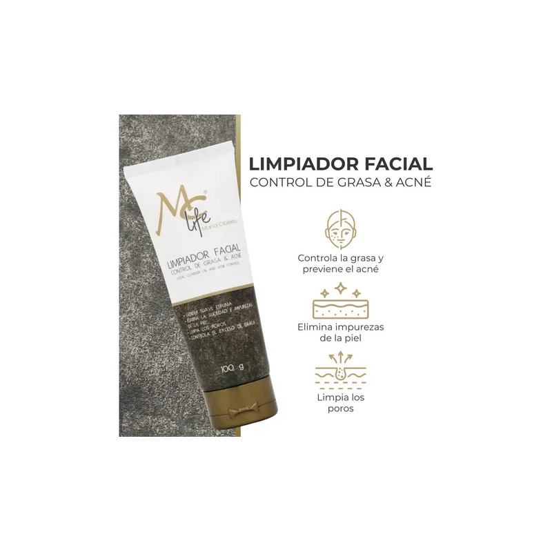 Limpiador Facial Grasa & Acné, Aloe Vera Y Centella. Mc