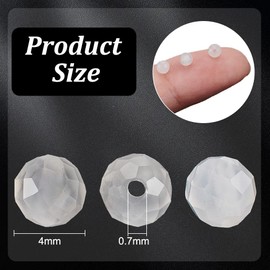 OLYCRAFT Approx. 91 Pieces 4 mm Natural Faceted Gemstone Beads 0.7 mm Hole White Moonstone Beads Round Stone Beads Loose Gemstone Beads for Bracelet Necklace Earrings Jewellery Making DIY Crafts