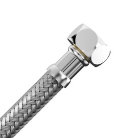 VARIOSAN Flexible Hose 17550, 10 mm QV x 3/8 Inch ÜWM, 500 mm, Stainless Steel Sheath, DVGW Certified, Drinking Water, Flexible Reinforced Hose