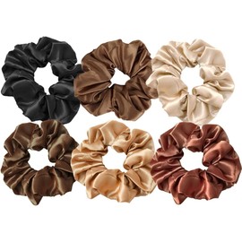 Hair Ties for Women Girls, Satin Hair Scrunchies Softer Than Silk Hair Ties, Big Scrunchy Ponytail Holder with Elastic Hair Bands for Thick Thin Curly Hair -2 Pack (Option 2)