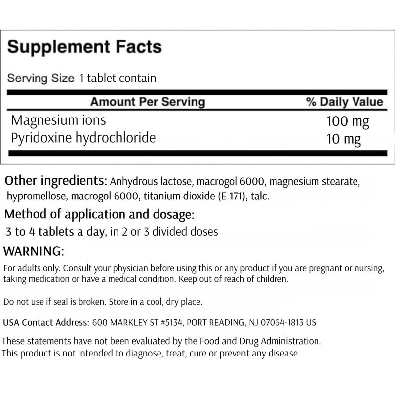 Generic Magne B6 Forte 60 Tablets, White