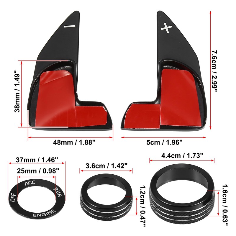 X AUTOHAUX 1 Set Car Steering Wheel Shift Paddle Extension