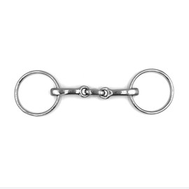 Equine Smile ES0079 ErgoBit Water Snaffle Bit Double Broken Anatomically Shaped Mouth Friendly Stainless Steel Ring Diameter 65 mm Bit Thickness 14 mm (11.5 cm)