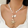 Bohemian Puka Shell Necklace For Women Layered Sequins Starfish Conch