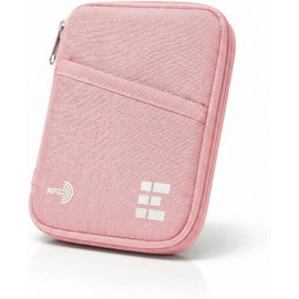 Zero Grid Cartera para pasaporte - Soporte para documentos de viaje con bloqueo RFID