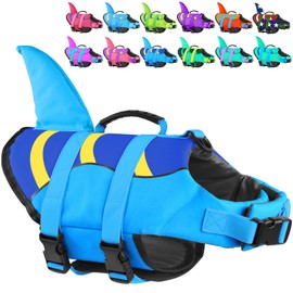 Fragralley Shark Fin Dog Life Jacket, High Buoyancy with Tear-Resistant Nylon & Polyurethane Foam for Swimming, Boating and Outdoor Water Sports