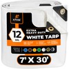Heavy Duty White Poly Tarp 7' X 30' - Multipurpose
