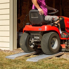 Guardian S-3612-1500-P Dual Runner Shed Ramps with Punch Plate Surface - 12" Wide, 3’ Long