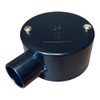 Black 25mm PVC Conduit Box 1 Way Terminal Box with