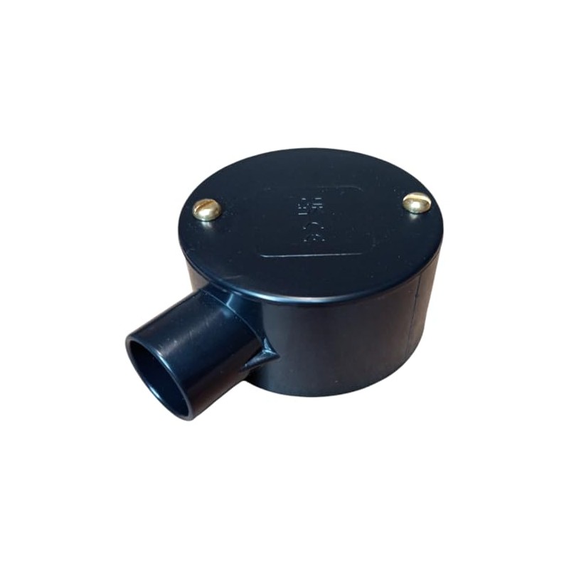Black 25mm PVC Conduit Box 1 Way Terminal Box with