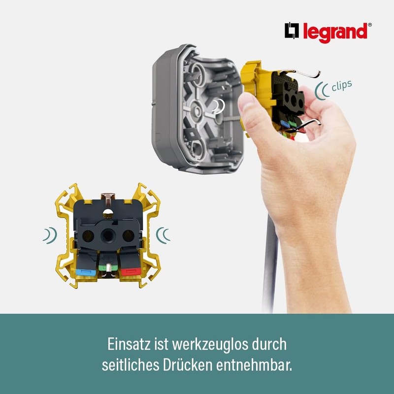 LEGRAND, Plexo New 069799L Surface-Mounted Socket Schuko Standard with Hinged