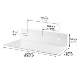 QWORK® Set of 2 White Acrylic Wall Shelves 30 x 15 x 7 cm, Versatile Floating Shelves for Speakers, Plants, Picture Frames and More
