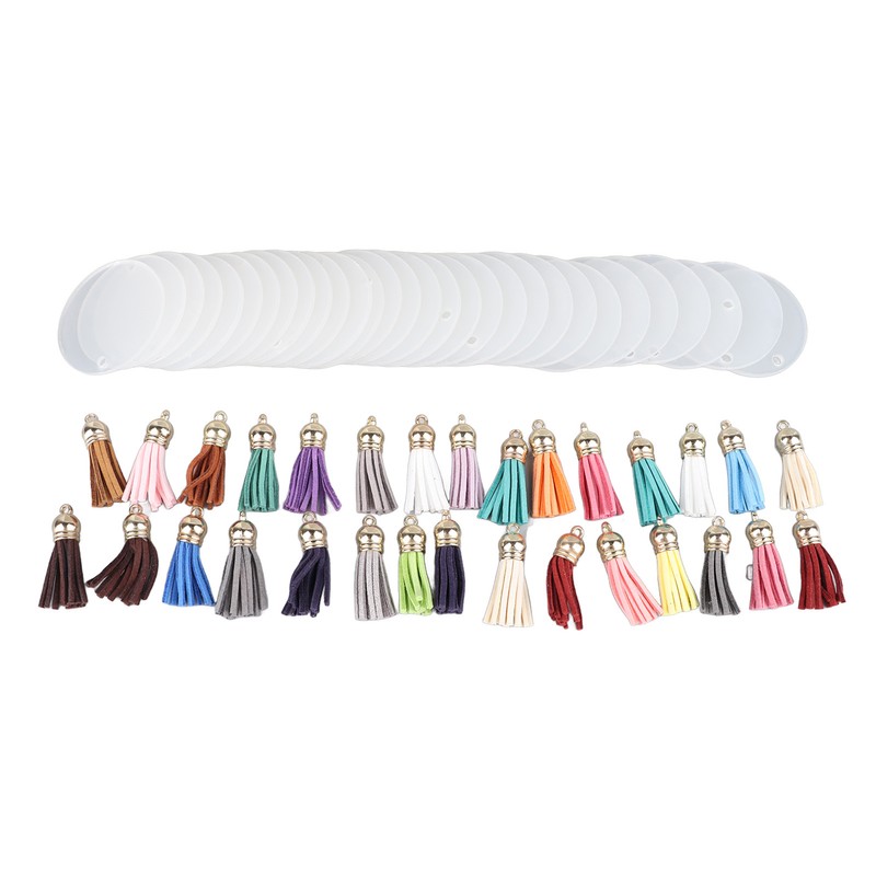 200pcs Acrylic Key Ring Kit 30 Acrylic Blank 30 Key