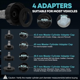 BreeRainz 3L Upgraded Brake Bleeder Kit, Manual Brake Bleeder Fluid Pump with 4 Master Cylinder Adapters and 1L Brake Bleeder Bottle Suitable for Most Vehicles