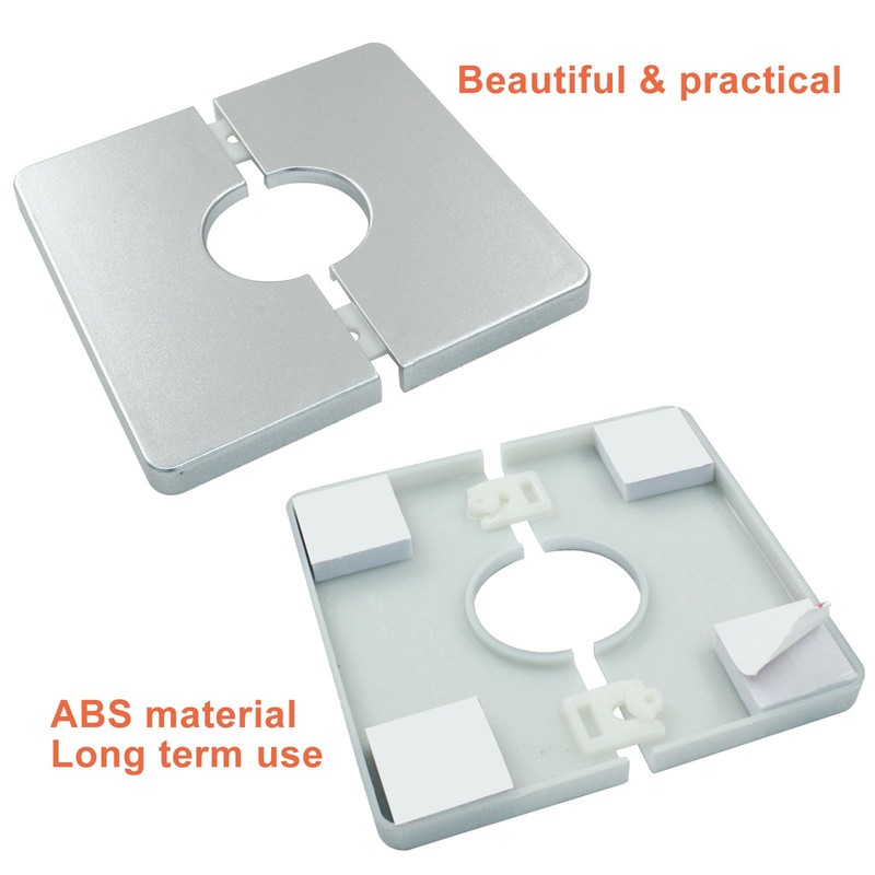 Waziaqoc 2 Pcs Wall Split Flange, ABS Square Self-Adhesive Escutcheon
