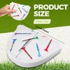 White Putter Head Covers, With Circle Embroidery Premium Magnetic Closure