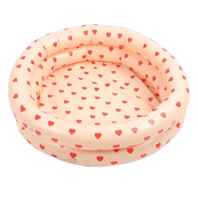 Round Inflatable Swimming Pool Vintage Heart Pattern Thicken Kids Paddling