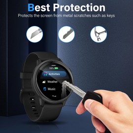 Aerku 4 Stück Schutzfolie Kompatibel mit Garmin Vivoactive 6/Vivoactive 5 für Panzerglas, 9H Härte Displayschutzfolie, Anti-Kratzen Schutzglas, 3D Anti-Bläschen Panzer Schutz Glas