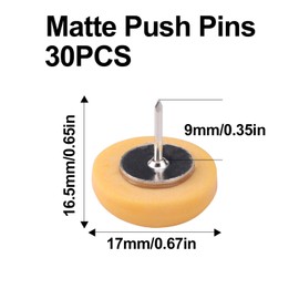 30pcs Matte Push Pins, Round Thumb Tacks for Cork Board Decorative Pins and Tacks Cute Thumbtacks for Wall, Bulletin Board, Photos, Maps, Whiteboard, Home, Office, Classroom (Morandi Color)