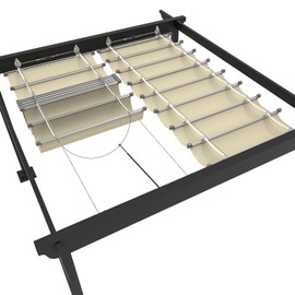 Goleray 7'x7' Retractable Pergola Canopy Replacement Shade Cover Patio Awnings, 240GSM Breathable Outdoor Sun Shade Sail with Cable Hardware for Deck Porch Garage Backyard, Beige