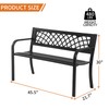 BSTOPHKL Outdoor Bench,Patio Garden Benches,Metal Weatherproof Porch Bench with Grid-Patterned
