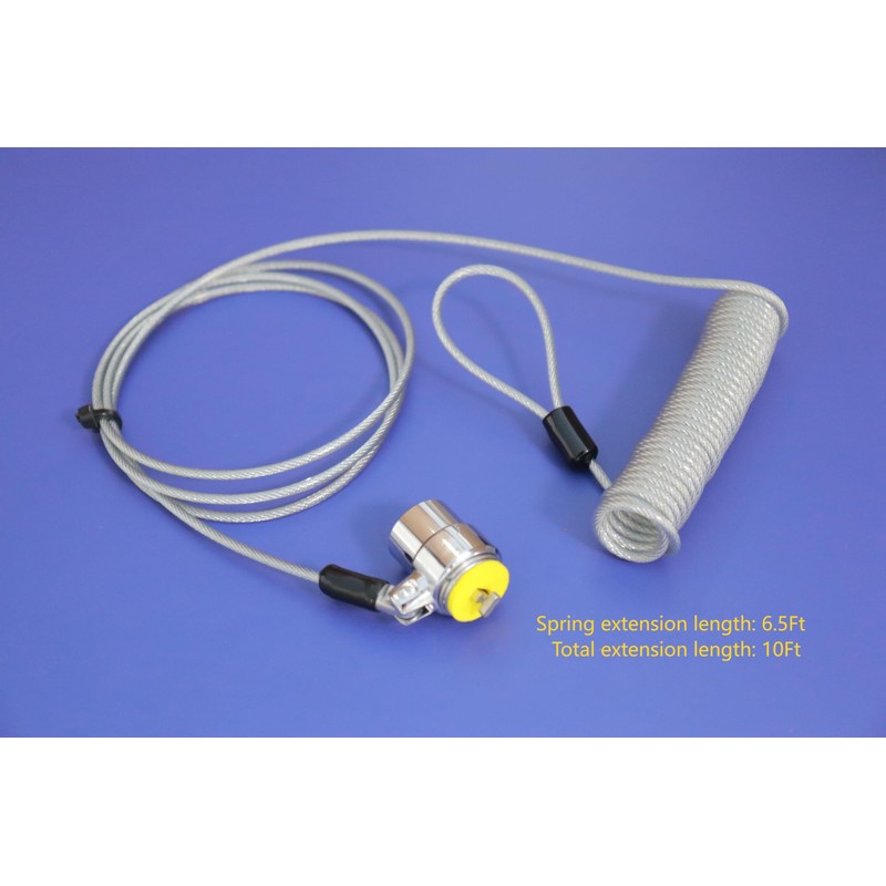 LORADAR 10-Foot Retractable Anti-Theft Steel Cable Lock with Lock Plate,